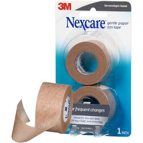 شريط لاصق للبشرة من الورق اللطيف من Nexcare، مقاس 1 × 10 ياردة، غير مهيج، مظهر سري، رائع لتغييرات الشاش المتكررة، لطيف على البشرة الحساسة، تم اختباره من قبل أطباء الجلدية، شريط مضاد للحساسية، بكرتان