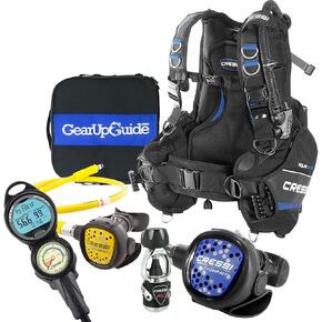 Cressi Aquaride Adult Scuba Package for Any Skill Level - MC9/Compact Regulator - Octopus Compact - Donatello Dive Computer Gauge Console - Regulator Bag - Italian Design
