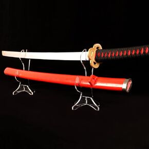 WANLIAN Katana Stand, Samurai Sword Display Stand Double Layered Horizontal Show,Blade, Scabbard Display Table Support for Sword Collection Exhibit(Transparent)