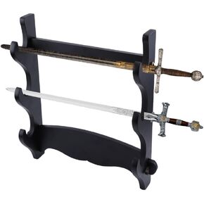 ZJchao Three-Tier Sword Holder Wall Mount, Samurai Sword Katana Stand Hanger Bracket Display for Katana Wakizashi and Standard Swords