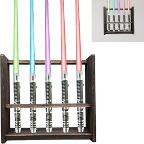 Lightsaber Wall Mount Wooden Desk Display Stand Lightsaber Holds Up to 5 Perpendicularity Holder Decorative Stand