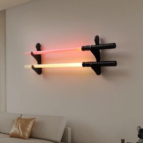 Lightsaber Holder Wall Mount-Lightsaber Stand Wall Display-2 Layer-Lightsaber Wall Mount Horizontal-Lightsaber Placement Display-Pixel Saber Mount for Wall-Plexiglass - (Swords Not Included)
