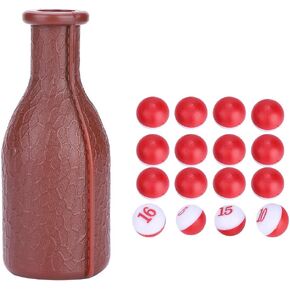 Billiards Bottle, Rubber Pool Billiard Shaker Bottle, Billiard Shaker Bottle and 16 Numbered Tally Balls Pool Dice Billiards Accessory for Home Use, 6.5 x 3.0 in