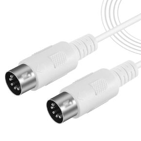 Ridgeyard 4.9ft MIDI Cable 5-Pin Male to Male MIDI Cable for MIDI Keyboard MIDI Devices, Electronic Organs, Electric Pianos and Synthesizers,Electronic Piano, Electronic Drum Machine White (1)