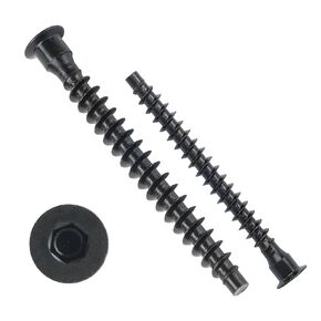 M5 x 40mm Confirmat Screws Black 50 PCs, Hex Socket Drive Countersunk Furniture Connecting Self-Tapping Screw Set Carbon Steel Zinc Plated