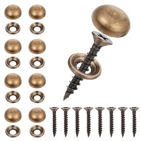 8pcs Pure Brass Decorative Screws with Caps Used as Mirror Screw, Self-Tapping Screws for Mirror Fixing for Furniture, Cabinets, Woodworking Projects (14.5mm, Bronze)