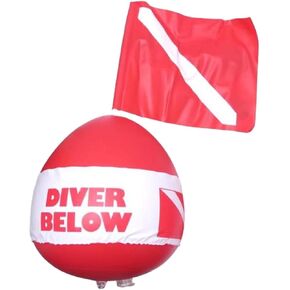kowaku Buoy Ball Diver Below Ball, with Dive Flag, PVC, Inflatable Floater, Inflatable Float for Outdoor Diving, Scuba Diving
