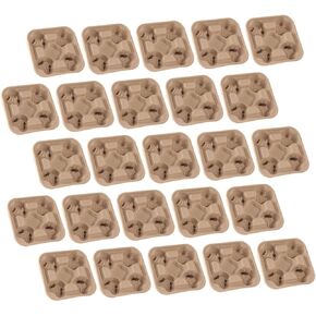 25 Pcs Cup Holder Take Out Trays Beverage Carrier Cardboard Trays Coffee Container Takeaway Coffee Carrier Stackable Cup Carrier Cup Packing Tray Outdoor Cup Trays Disposable Cages, 23X23CM