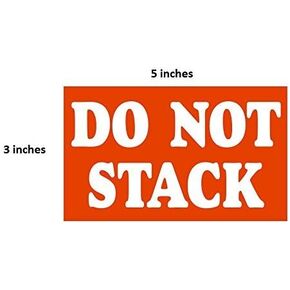 2 Rolls 1000 lables 3x5 Do not Stack Shipping Labels Fluorescent Red
