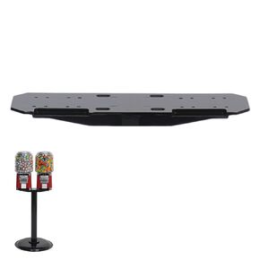 Gumball Machine Double Plate - Black Metal Double Bracket to Switch a Single Stand into a Double Head Stand for Candy Gumball Bulk Vending Machines - Gumball Machine Double mounting Plate Spare Part