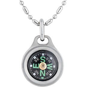 MecArmy Titanium/Brass Mini Compass, Pocket Compass Hiking Survival, Small IPX5 Waterproof Hiking Compass Keychain, Special Compass Necklace, Survival Hiking Gear for Women Men