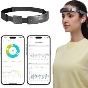 Biosensing Meditation Headband - Real-Time Visual and Auditory Feedback - Brainwave Monitor for Neurofeedback Training | Measures Alpha, Beta, Gamma, Theta, Delta, and SMR Waves