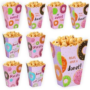 Donut Popcorn Box 20 Donut Theme Birthday Party Popcorn Gift Box Dessert Theme Birthday Party Supplies