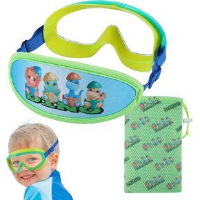 Kids Goggles Swimming 4-7,Kids Goggles Fabric Strap,Wide View Swimming Goggles for Toddler