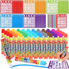 Crtiin 148 Pack Bingo Game Cards and Bingo Daubers Set Includes 100 Bingo Cards and 48 Dot Markers Bingo Supplies Calling Card Set for Bingo Games, Card Games, Family Gathering Activity, Game Night in Kuwait