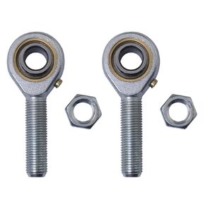 2PCS 3/8 Inch Right Hand Thread 3/8-24 Rod End Bearing Male Rod End Bearing 3/8 Inch Bore and 3/8-24 Right Hand Thread Self-Lubricating Joint Rod Ends with Nut