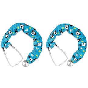 Stethoscope Cover Dog Paw Stethoscope Accessories 2 Pack Stethoscope Cover Sleeve Cute Pattern Stretchy Stethoscope Protective and Decor Cover for Nurses