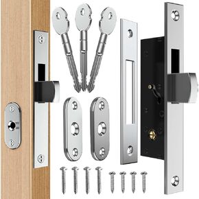 Hidden Door Lock, Sliding Door Lock with Keys, Pocket Door Latch, Pocket Door Lock Hardware, Mortise Lock and Commercial Door Locks, Mortise Lock Set Interior Door, Door, Window (Sliding Door)