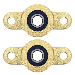 2 Pack Pillow Block Bearing for 6.35mm Diameter Shaft, 1/4 in Bore, 2-Bolt Flange, Self Aligning Cast Iron Housing, Set Screw Locking Style Flange Pillow Block Bearing
