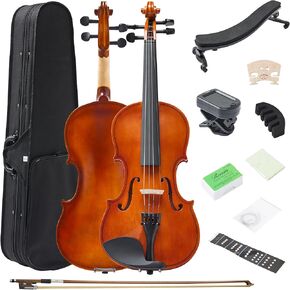 FDT&ENJOY Violin for Beginners Adults,1/4 Acoustic Violins, Beginner Kit For Student Include Violin Case, Violin Rosin, Violin Bow, Violin Bridge, Violin Strings, Violin Shoulder Rest