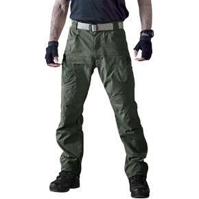 TACVASEN Men's Tactical Pants, Lightweight 9 Pockets Cargo Hiking Pants, Water Resistant Work Pants for Men Construction