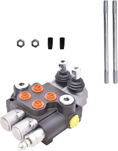 صمام التحكم الاتجاهي الهيدروليكي أحادي الكتلة 2 بكرة 13 GPM صمام اللودر الهيدروليكي، منافذ SAE، صمام مزدوج التمثيل 3600 رطل لكل بوصة مربعة للجرارات الصغيرة، لوادر الجرارات، فواصل السجل in Kuwait