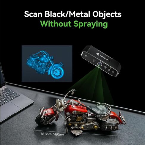 ماسح ضوئي Creality CR-Scan Otter ثلاثي الأبعاد، نظام ستيريو رباعي العدسات لمسح كامل الألوان للأشياء/الجسم/الوجه مقاس 10-2000 مم، دقة تصل إلى 0.02 مم وسرعة 20 إطارًا في الثانية، ماسح ضوئي ثلاثي الأبعاد محمول للطابعة ثلاثية الأبعاد (MacOS/Windows) in Kuwait