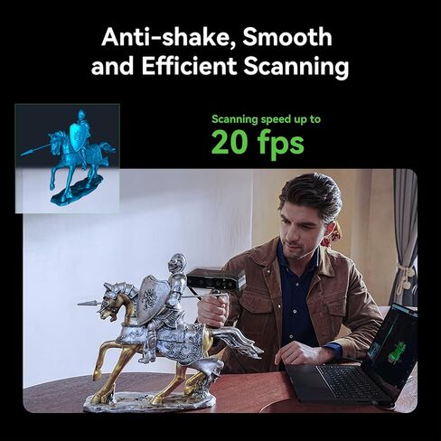 ماسح ضوئي Creality CR-Scan Otter ثلاثي الأبعاد، نظام ستيريو رباعي العدسات لمسح كامل الألوان للأشياء/الجسم/الوجه مقاس 10-2000 مم، دقة تصل إلى 0.02 مم وسرعة 20 إطارًا في الثانية، ماسح ضوئي ثلاثي الأبعاد محمول للطابعة ثلاثية الأبعاد (MacOS/Windows) in Kuwait