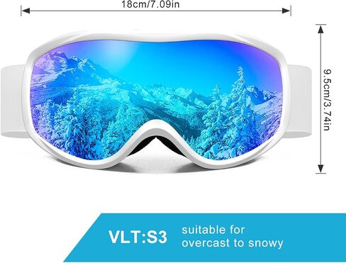 Ski Goggles OTG for Men Women, Anti-Fog Snowboard Goggles UV400 Protection Snow Goggles for Adult Youth in Saudi Arabia