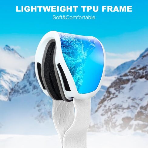 Ski Goggles OTG for Men Women, Anti-Fog Snowboard Goggles UV400 Protection Snow Goggles for Adult Youth in Saudi Arabia