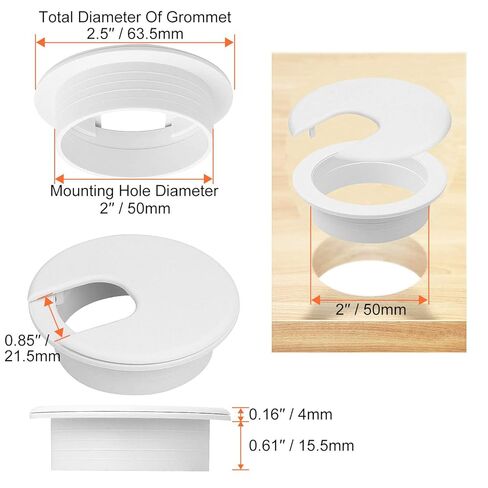 20Pack 2" Desk Grommet White, Plastic Wire Organizer Caps Office Desk Wire Grommet, Durable Desk Cord Cable Hole Cover Grommet for Office Desk, Entertainment Centers, TV Stands, Tabletops in Saudi Arabia
