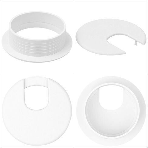 20Pack 2" Desk Grommet White, Plastic Wire Organizer Caps Office Desk Wire Grommet, Durable Desk Cord Cable Hole Cover Grommet for Office Desk, Entertainment Centers, TV Stands, Tabletops in Saudi Arabia