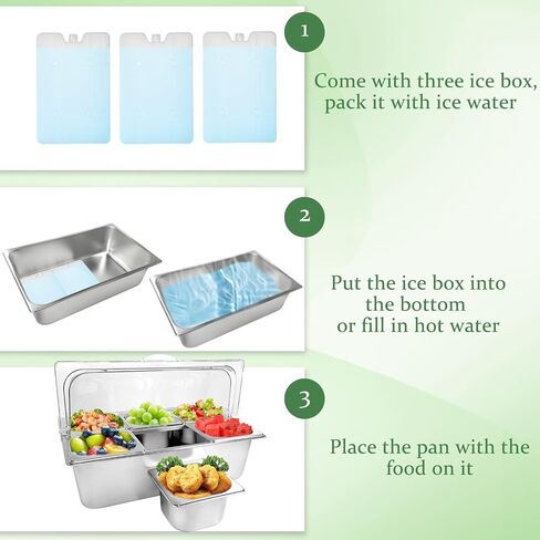 Countertop Food Serving Display Container with Clear Roll Top Cover, Stainless Steel Buffet Food Serving Tray for Party Restaurant in Saudi Arabia