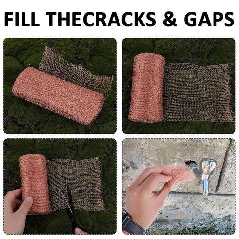 5 in x 10 ft Pure Copper Wire Mesh Rodent Barrier Copper Mesh Rodent Control Mesh for Rodents Hole Filler Rustproof Copper Mesh Roll for Gardens House Sealing Water Opening Copper Fill Fabric in Saudi Arabia
