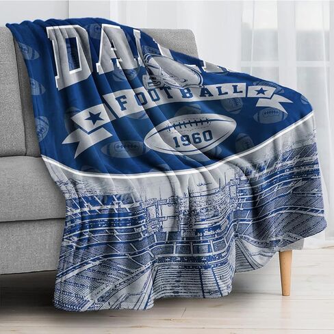 Football Team Color Throw Blanket 50x60 Inches Flannel City Football Blanket Gift for Men Women Boys Kids Fans Cozy Sofa Leightweight Warm Travel Blanket Decor for Bedroom Living RoomBROWN in Saudi Arabia