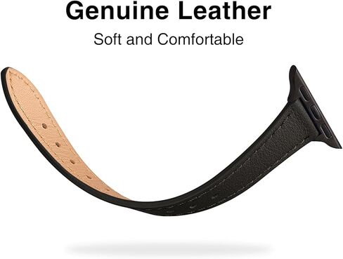 أحزمة جلدية رفيعة من STIROLL متوافقة مع سوار ساعة Apple 38 مم 40 مم 41 مم 42 مم 44 مم 45 مم 49 مم، ساعة من الجلد المحبب العلوي مع سوار معصم رفيع لسلسلة iWatch Ultra SE 9/8/7/6/5/4/3/2/1 in Kuwait