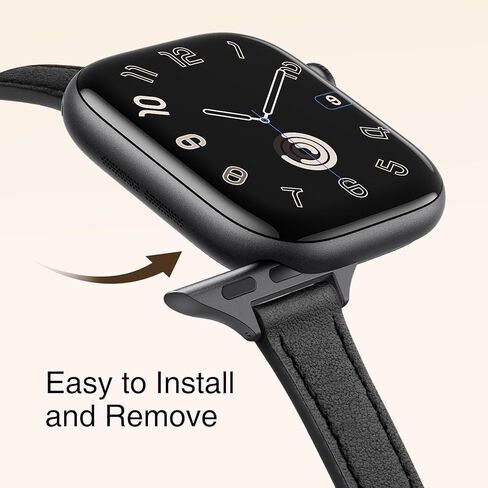 أحزمة جلدية رفيعة من STIROLL متوافقة مع سوار ساعة Apple 38 مم 40 مم 41 مم 42 مم 44 مم 45 مم 49 مم، ساعة من الجلد المحبب العلوي مع سوار معصم رفيع لسلسلة iWatch Ultra SE 9/8/7/6/5/4/3/2/1 in Kuwait