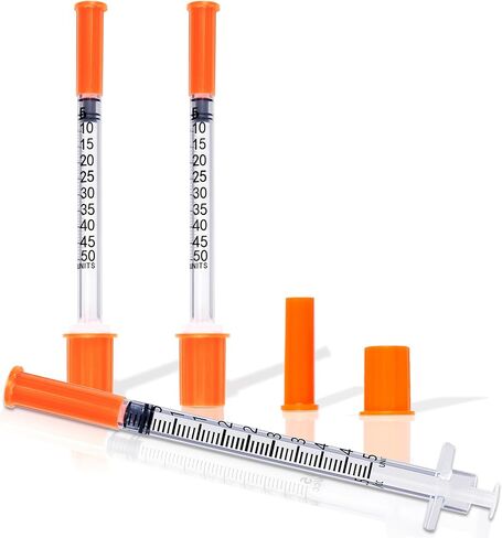 U-100 Syringe 0.5ml/cc 31G 5/16" 8mm Scientific Lab Syringes, Pack of 25, Disposable Individual Package in Saudi Arabia