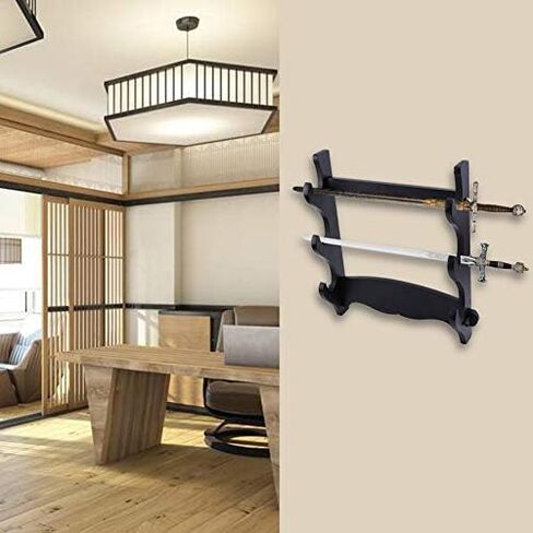 Wall Mount Sword Stand, Sword Hook,3 Tier Hanging Sword Stand, Samurai Sword Display Stand, Sword Stand Hanger Bracket Display Rack for Katana Wakizashi and Standard Swords in Saudi Arabia