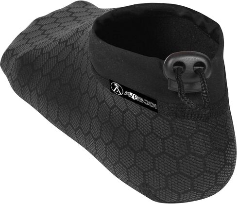 Neoprene Reef Booties with Ankle Drawstring - 1.0mm Thick Water Socks for Surfing, Wakeboarding, Waterskiing & All Watersports - Non-Slip, Secure Fit, and Lightweight Black in Kuwait