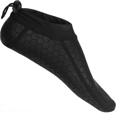 Neoprene Reef Booties with Ankle Drawstring - 1.0mm Thick Water Socks for Surfing, Wakeboarding, Waterskiing & All Watersports - Non-Slip, Secure Fit, and Lightweight Black in Kuwait