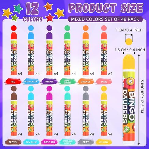 Crtiin 148 Pack Bingo Game Cards and Bingo Daubers Set Includes 100 Bingo Cards and 48 Dot Markers Bingo Supplies Calling Card Set for Bingo Games, Card Games, Family Gathering Activity, Game Night in Kuwait