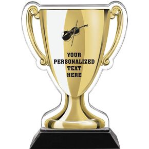 Crown Awards 7" Violin Gold Cup Trophies, Custom Music Violin Acrylic Cup Trophy Prime
