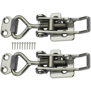 Adjustable Buckle Cabinet Boxes Lever Handle Toggle Catch Latch Lock with Screws,2 Pcs (SK-1S,Range:75-95mm)