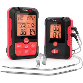 H10B 500FT Wireless Meat Thermometer for Grill with Dual Meat Probe, Remote Meat Thermometer Wireless with Alarm, Meater Thermometer Wireless for Cooking Oven BBQ