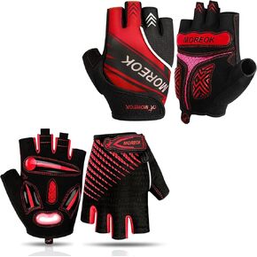 BIKINGMOREOK Bike Gloves Bicycle Cycling Gloves MK121-one pair（Red-Medium） Bike Gloves Bicycle Cycling Gloves MK098-one pair -（Red-Medium）