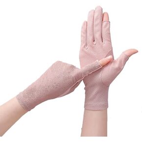 Womens Sun-Protection-Gloves Lace Sunblock-Driving-Gloves Touchscreen Gloves for Summer Driving Riding