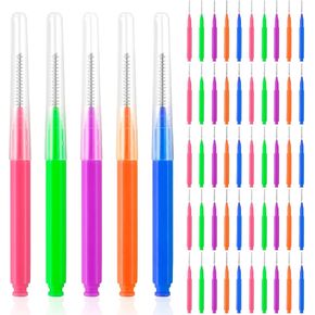 50 PCS Braces Brush,Interdental Brushes,Braces Flossers for Braces,Braces Cleaner,Dental Brushes Between Teeth,Braces Brushes for Teeth,Tooth Cleaning Tool,Braces Cleaning Kit(Mix Colours)