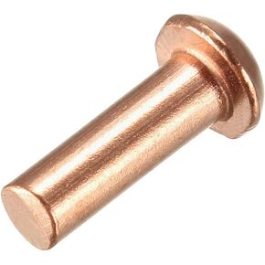 uxcell 50 Pcs 5/32inch X 15/32inch Round Copper Solid Rivets Fasteners