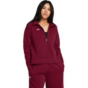 Under Armour Womens Rival Fleece Half Zip, (625) Cardinal / / White, X-Large